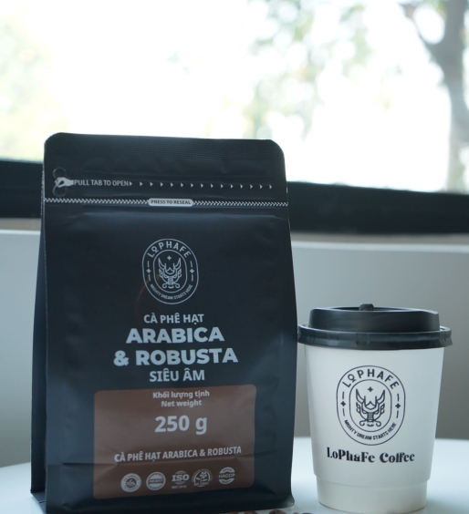 Cà phê hạt Robusta và Arabica siêu âm 250g