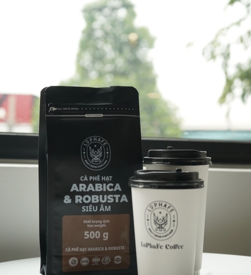 Cà phê hạt Robusta và Arabica siêu âm 500g